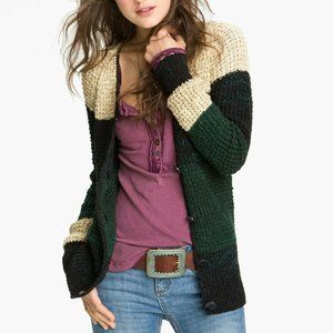 Free People Lake Tahoe Color Block Cardigan Small